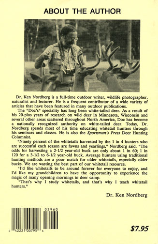Dr. Ken Nordberg's Whitetail Hunter's Almanac, 1st Edition Back Cover
