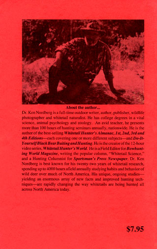 Dr Ken Nordberg's The Whitetail Hunter's Almanac 4th Edition Back Cover